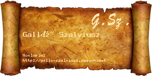 Galló Szalviusz névjegykártya